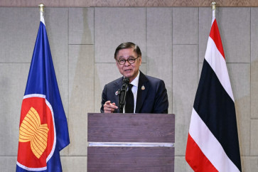 Thailand's foreign minister Sihasak Phuangketkeow holds a press conference following a special ASEAN foreign ministers' meeting on the Thai-Cambodian border conflict, in Kuala Lumpur on December 22, 2025.