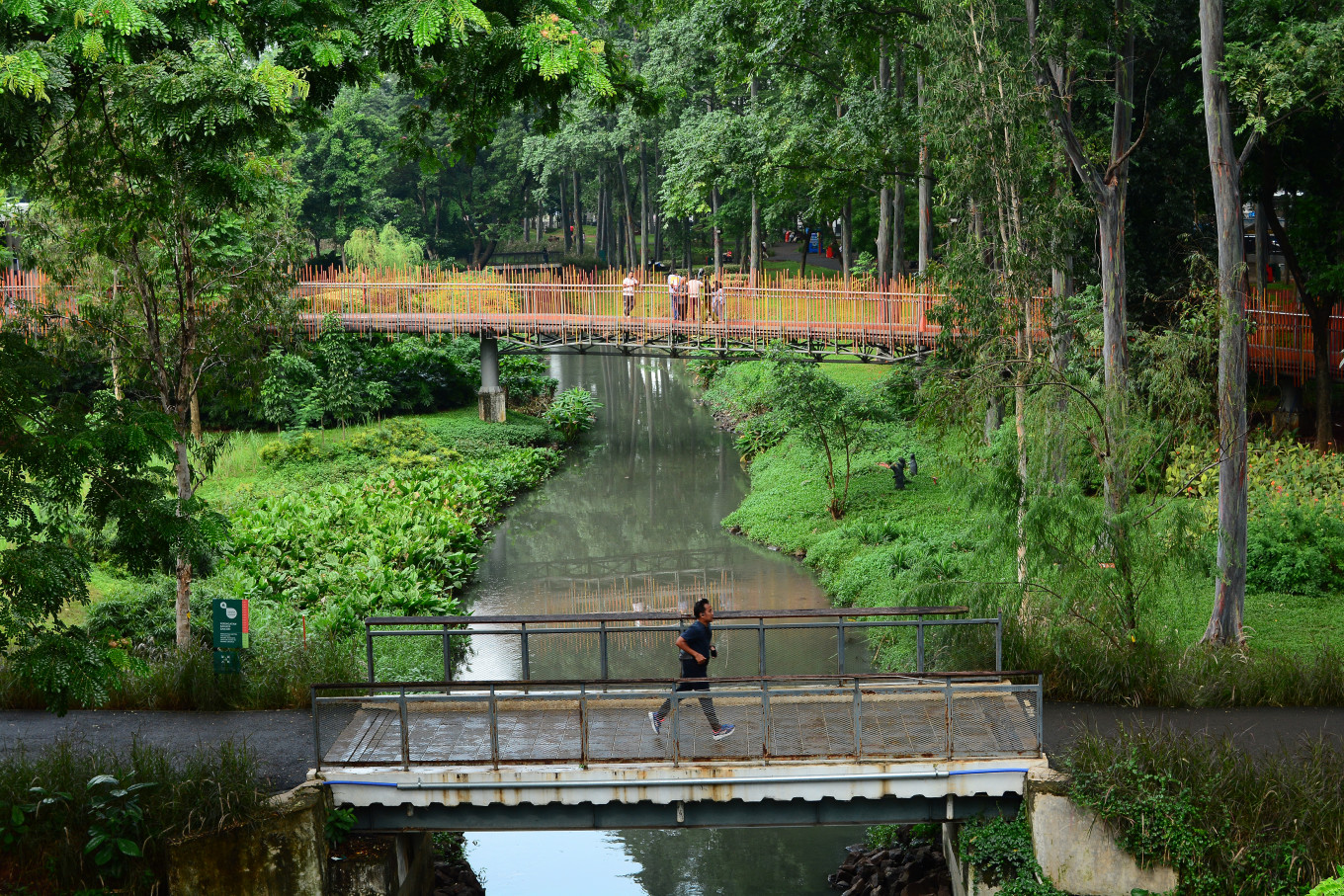 Healthy lifestyle: A man runs in Tebet Eco Park on Dec. 30, 2025, in South Jakarta. Tebet Eco Park, which is open to the public free of charge, is a popular destination for residents seeking to spend their day off with family or to exercise.