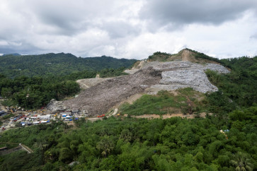 An aerial view of the collapsed landfill in Binaliw, Cebu, the Philippines, on Jan. 10, 2026.