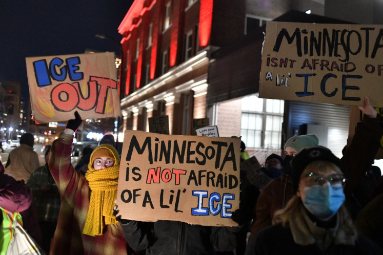 People protest against ICE after the fatal shooting of Renee Nicole Good in downtown Minneapolis, Minnesota, the United States on Jan. 9, 2026. A US Immigration and Customs Enforcement (ICE) agent shot and killed 37-year-old Renee Nicole Good on the streets of Minneapolis on Jan. 7, leading to huge protests and outrage from local leaders who rejected White House claims she was a domestic terrorist.