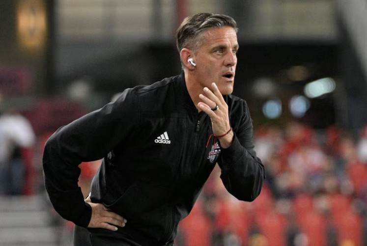 Toronto FC head coach John Herdman watches play against the Columbus Crew in the first half on Sept. 18, 2024,  at BMO Field. The Englishman has accepted an offer to coach the Indonesian men&rsquo;s soccer team.
