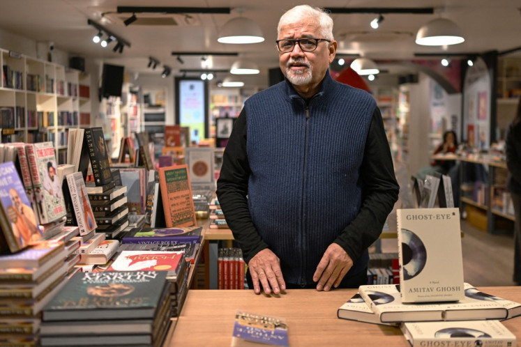 This photograph taken on January 6, 2026 shows Indian author Amitav Ghosh speaking during an interview with AFP amidst a promotional tour for his novel 'Ghost-Eye' in New Delhi. 