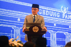 Foreign Minister Sugiono delivers his speech on Jan. 14, 2026, during the Foreign Minister's Annual Press Statement (PPTM) in Jakarta.