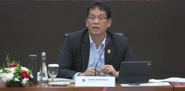 Finance Minister Purbaya Yudhi Sadewa speaks on Dec. 18, 2025, during the monthly state budget press conference. (Finance Ministry Official YouTube/-)