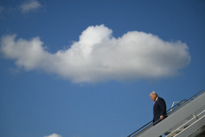 Step by step: United States President Donald Trump steps off Air Force One on Friday, Jan. 16, 2026, at Palm Beach International Airport in West Palm Beach, Florida, the US.