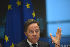 Keeping it together: NATO Secretary-General Mark Rutte delivers a speech during a meeting of the Security and Defense Commission on Monday, Jan. 26, 2026, at the European Parliament in Brussels.