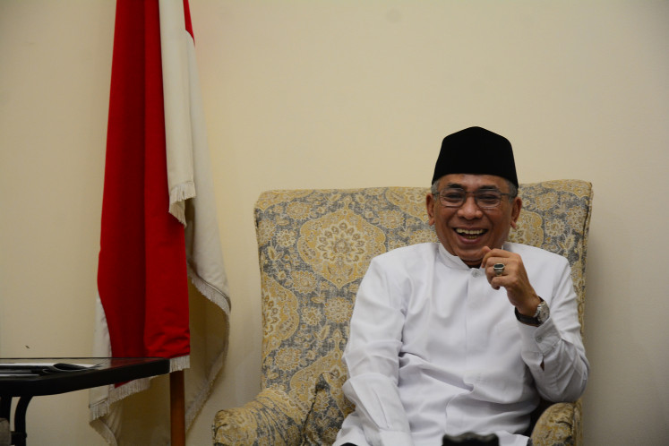 Nahdlatul Ulama (NU) chairman Yahya Cholil Staquf speaks on Jan. 29, 2026, during an interview with The Jakarta Post in Jakarta.