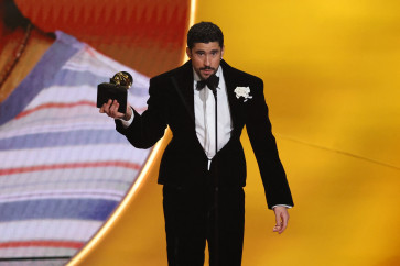 Bad Bunny accepts the award for Album of the Year for &ldquo;Debi Tirar Mas Fotos&ldquo; during the 68th Annual Grammy Awards in Los Angeles, California, US, February 1, 2026.