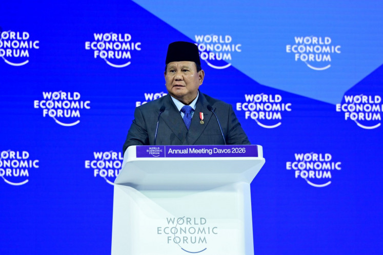 'Prabowonomics&rsquo; unveiled: President Prabowo Subianto delivers his keynote speech on Jan. 22, 2026, during his debut at the World Economic Forum (WEF) in Davos, Switzerland. 