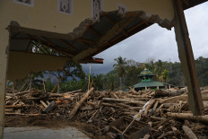 A mosque lies in ruins on Jan. 29, 2026, after a hydro meteorological disaster in Garoga village, Batang Toru district, South Tapanuli, North Sumatra. Independent research shows last November&rsquo;s Cyclone Senyar triggered more than 300 landslides across South Tapanuli.
