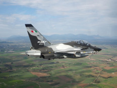 A Leonardo M-346 F Block 20 is seen in this undated picture issued on Feb. 4, 2026. Indonesia signed a Letter of Intent to procure the Italian-made jet trainers during the Singapore Airshow.