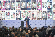 President Prabowo Subianto delivers his remarks at the Indonesia Economic Outlook 2026 forum in Jakarta on Feb. 13, 2026, where he also defended the free meals program while acknowledging some problems in its implementation.