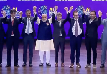 OpenAI chief Sam Altman and Dario Amodei, of rival AI firms Anthropic, stood side by side on stage but did not hold hands at India's AI Impact summit on Feb. 19, 2026.