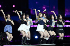 South Korean K-pop group &ldquo;Hearts2Hearts&ldquo; performs on April 30, 2025, during a K-pop concert as part of the Seoul Spring Festa 2025 at Seoul World Cup Stadium in Seoul. 