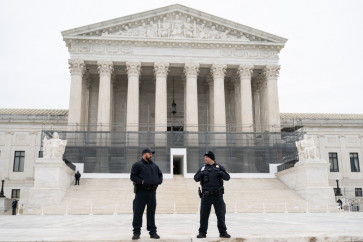 A view of the US Supreme Court in Washington, DC, on January 9, 2026. 