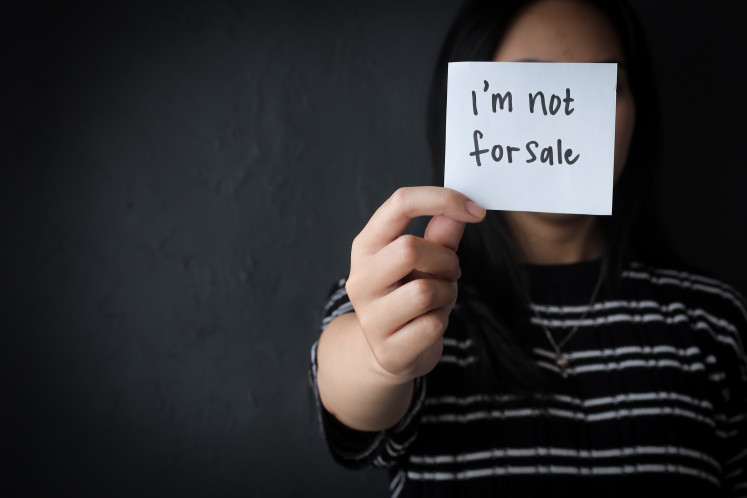 Stock illustration of human trafficking.