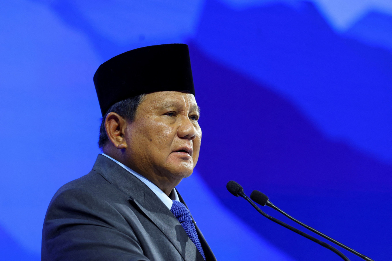 In this file photo dated Jan. 22, 2026, President Prabowo Subianto attends the 56th annual World Economic Forum (WEF) meeting in Davos, Switzerland.
