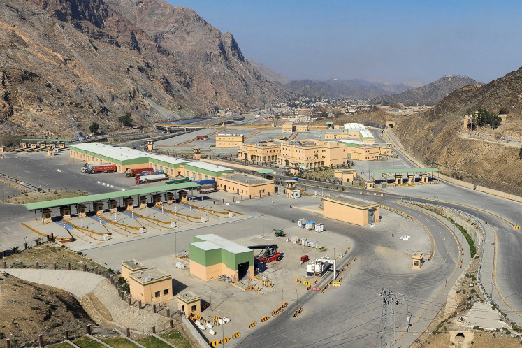 A general view of the Torkham border crossing following exchanges of fire between Pakistani and Afghan forces in Torkham, Pakistan, on Feb. 28 2026.