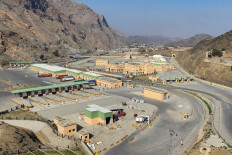 A general view of the Torkham border crossing following exchanges of fire between Pakistani and Afghan forces in Torkham, Pakistan, on Feb. 28 2026.