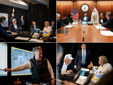 This combination of pictures created on February 28, 2026 shows (from top left) an official White House photograph, made available on February 28, 2026, and released on the White House X account, with US President Donald Trump (second left), US Secretary of State Marco Rubio (third right) and White House Chief of Staff Susie Wiles (second right) monitoring activity related to Operation Epic Fury against Iran from an unnamed location on February 28, 2026, an official White House photograph, made available on February 28, 2026, released on the White House X account, with US Vice President JD Vance (center), Director of National Intelligence Tulsi Gabbard (second left) and US Treasury Secretary Scott Bessent (right) in the Situation Room in Washington, DC on February 28, 2026, an official White House photograph, made available on February 28, 2026, and released on the White House X account. Trump has announced that Ayatollah Ali Khamenei was killed in the attacks, but there is no confirmation from Tehran.