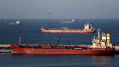 Luojiashan tanker sits anchored in Muscat on March 7, 2026, amid the United States-Israeli war with Iran that has disrupted shipping in the Strait of Hormuz.