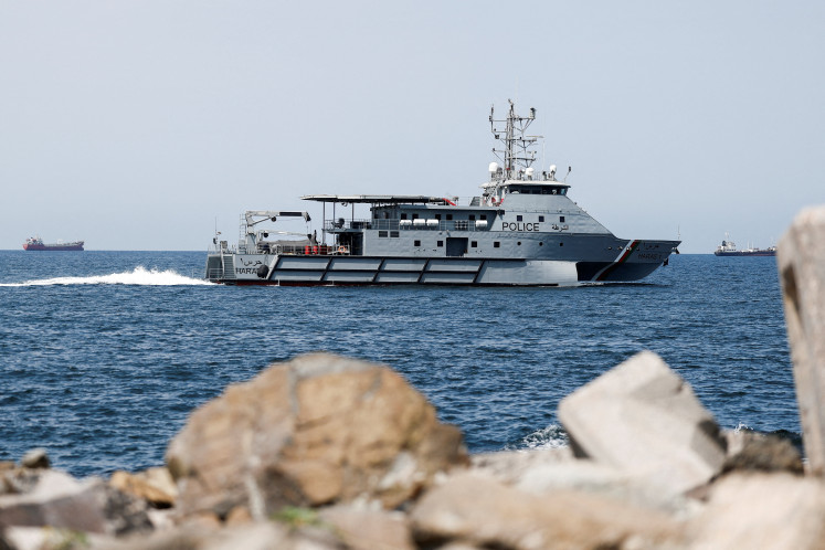 Dangerous waters: A Royal Oman Police Coast Guard patrol boat surveys the seas on March 12,  off Muscat, as shipping traffic comes to a virtual standstill in the Strait of Hormuz, amid the United States-Israel war on Iran.