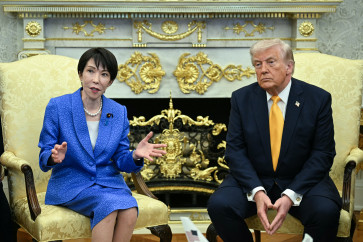 US President Donald Trump meets with Japan's Prime Minister Sanae Takaichi in the Oval Office of the White House in Washington on March 19, 2026.