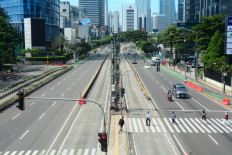 Light traffic is seen on the Thamrin thoroughfare in Central Jakarta on March 23 during the Eid al-Fitr holiday period.