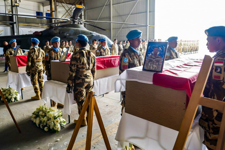 Fallen heroes: The ceremony to release and honor the remains of three Indonesian peacekeepers serving in the United Nations Interim Force in Lebanon (UNIFIL) is held on April 2, 2026, at the Lebanese Air Force hangar in Beirut, Lebanon. UNIFIL held a memorial service as a final tribute to the three soldiers who were killed during a peacekeeping mission in southern Lebanon before their repatriation to Indonesia.