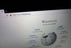 The Wikipedia homepage is seen in this photo taken on April 14.