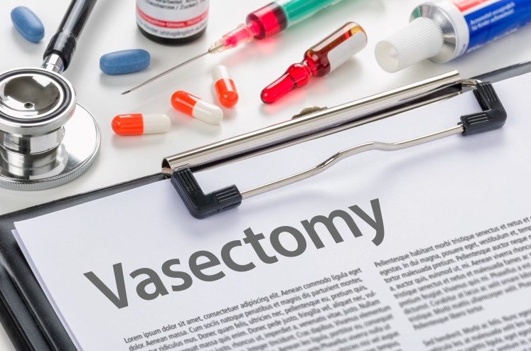 Stock illustration of vasectomy.