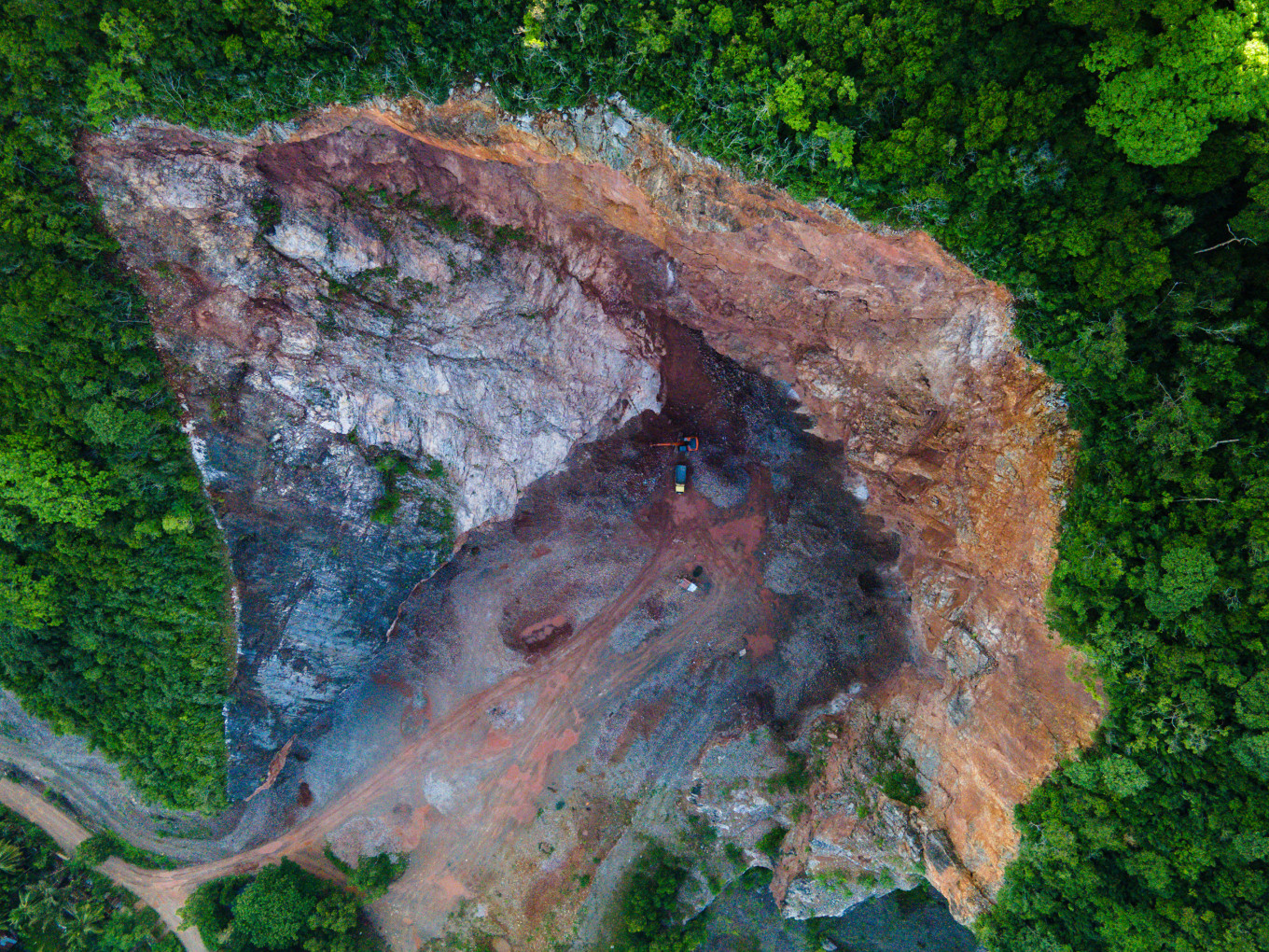 Risky business: Illegal sand quarries are seen on April 22, Earth Day, at Pekan Bada, Aceh.