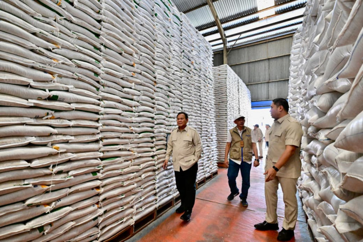 President Prabowo Subianto inspects the Bulog Danurejo warehouse complex in Magelang, Central Java, on April 18, 2026.