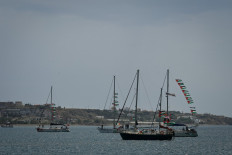 Vessels from the Global Sumud Flotilla, intercepted by the Israeli Navy in international waters, are moored off the coast of the town of Ierapetra, on the island of Crete, in Greece, on May 1, 2026. 
