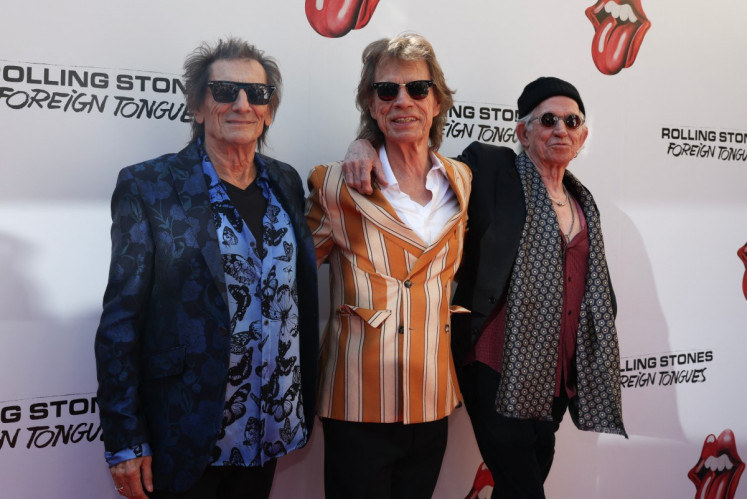 British musicians and members of The Rolling Stones, Ronnie Wood, Mick Jagger and Keith Richards arrive for &ldquo;The Rolling Stones: In Conversation with Conan O'Brien&ldquo; at Weylin in Brooklyn, New York on May 5, 2026. The Rolling Stones will release a new album on July 10 named &ldquo;Foreign Tongues&ldquo;, the legendary British rockers announced on May 5.