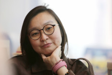 Deputy Creative Economy Minister Irene Umar gestures during an interview with The Jakarta Post at the ministry office in Autograph Tower, Thamrin Nine, Central Jakarta, on May 7, 2026.