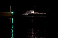 The cruise ship MV Hondius arrives at the port of Granadilla de Abona after being affected by a hantavirus outbreak, in Tenerife, Spain on May 10, 2026.