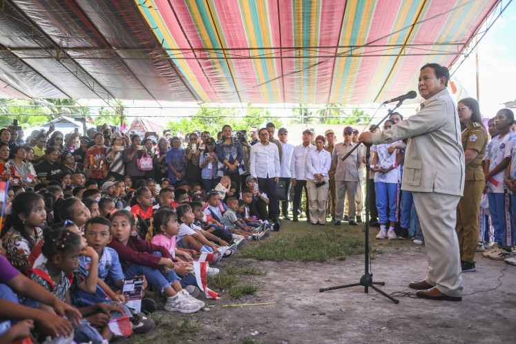 No island left behind: President Prabowo Subianto greets residents on Saturday, May 9, 2026, during a visit to Miangas Island in Talaud Islands regency, North Sulawesi. During his visit to one of Indonesia&rsquo;s northernmost outer islands, Prabowo said the government would build a fishing village and improve healthcare facilities on Miangas Island to improve residents&rsquo; welfare.