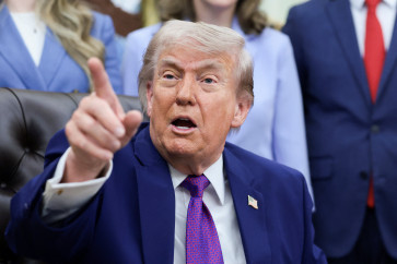  US President Donald Trump speaks during an event in the Oval Office at the White House in Washington, D.C., US, May 11, 2026. 
