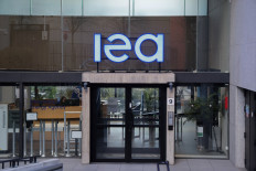 The entrance to the International Energy Agency (IEA) headquarters is pictured in Paris on March 11, 2026.