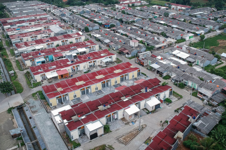 Rows of subsidized housing units are seen on Jan. 7, 2026, in Rajeg, Tangerang, Banten. 