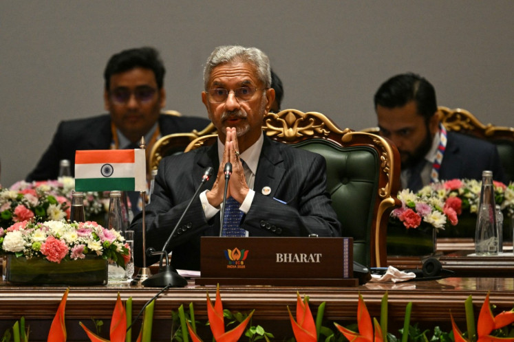 India's Foreign Minister Subrahmanyam Jaishankar addresses the BRICS Foreign Ministers Meeting at the Bharat Mandapam in New Delhi on May 14, 2026.