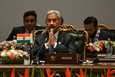 India's Foreign Minister Subrahmanyam Jaishankar addresses the BRICS Foreign Ministers Meeting at the Bharat Mandapam in New Delhi on May 14, 2026.