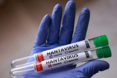 Test tubes labelled &ldquo;Hantavirus positive&ldquo; are held in this illustration taken on May 7.