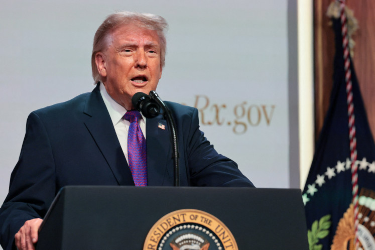 US President Donald Trump delivers remarks on the White House campus in Washington, D.C., on May 18, 2026.