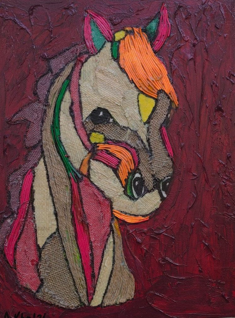 'Colored Silence' by Antonius Kho (2026), 40 x 30 cm, mixed media on canvas.