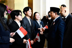 Diaspora connection: President Prabowo Subianto (second right) greets Indonesian students based in France on May 26, 2026 as he arrives in Paris for a state visit.