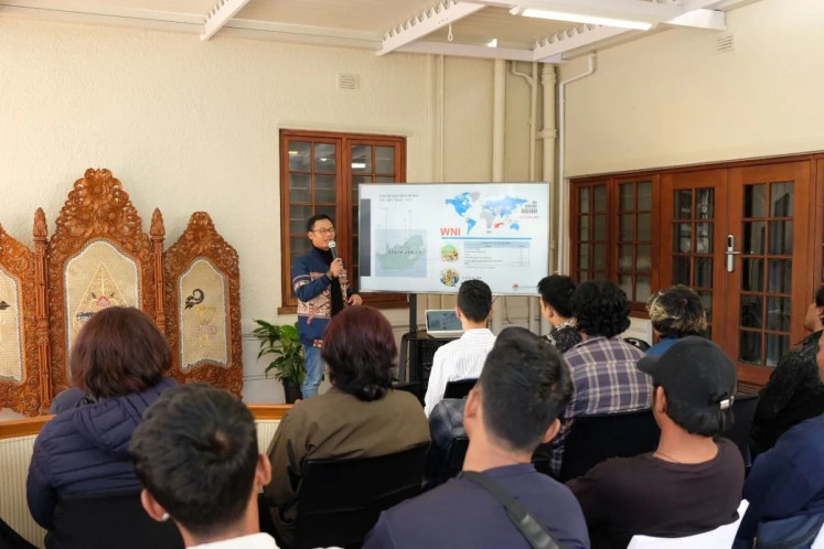 A diplomat briefs Indonesian fishers on migrant worker protection and safety on June 23, 2024, at the Indonesian Consulate General in Cape Town, South Africa.