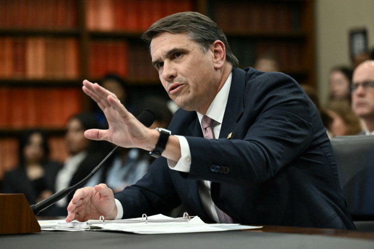 Acting US Attorney General Todd Blanche testifies at a House oversight committee hearing on oversight of the Department of Justice, on Capitol Hill in Washington, DC, on June 2, 2026. 
