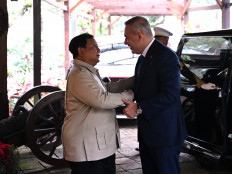 President Prabowo Subianto (left) receives Turkish Foreign Minister Hakan Fidan on June 3, 2026, at his private residence in Hambalang village, Bogor regency, West Java.